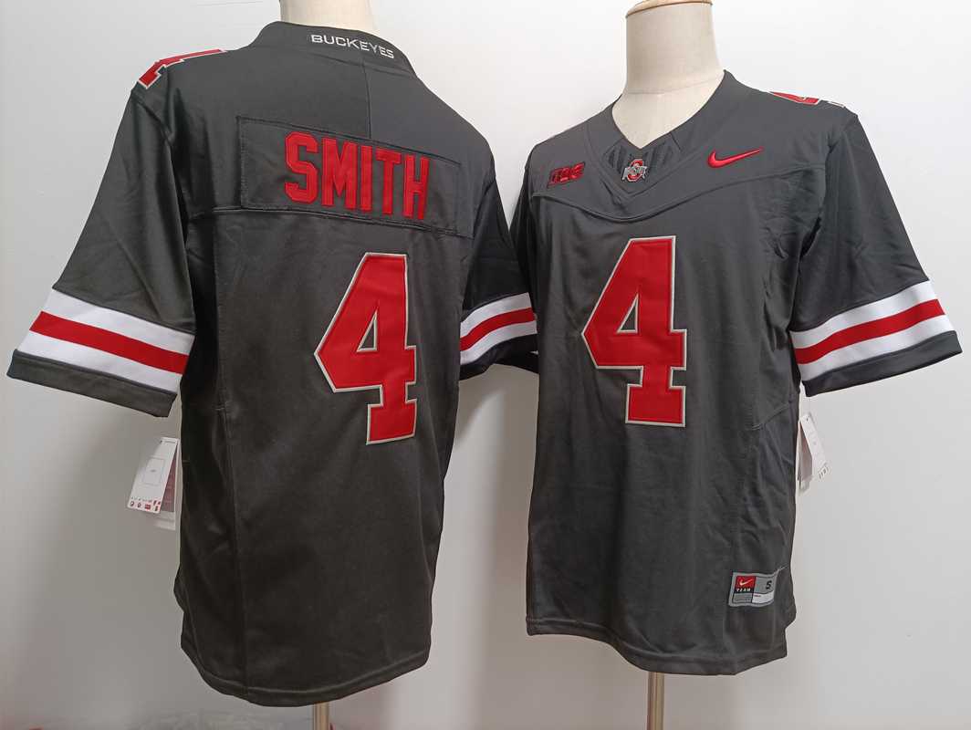 Mens Ohio State Buckeyes #4 Jeremiah Smith Black FUSE College Stitched Jersey